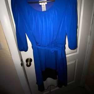 Blue white and black dress